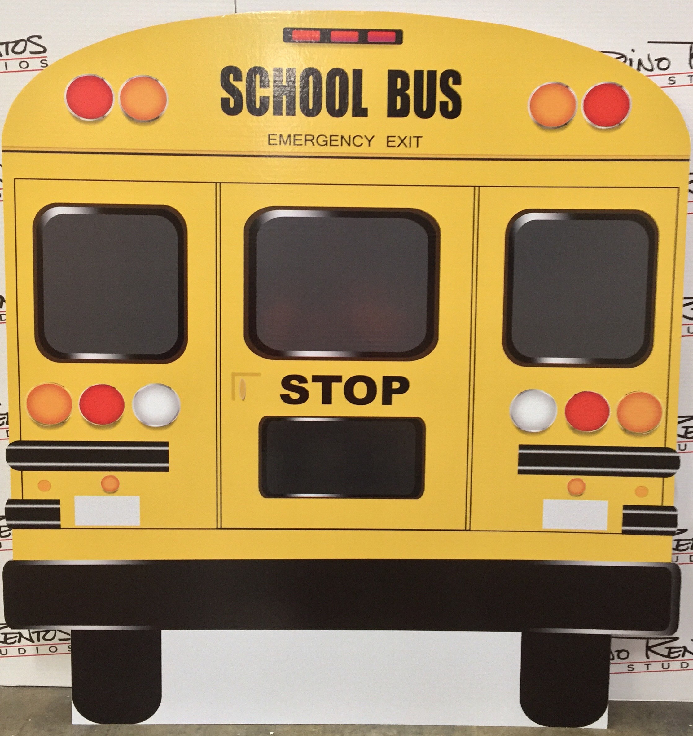 School Bus 2 Back Cardboard Cutout Standup Prop Dino Rentos Studios, INC.